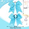 imageOaoleer 8inch Jumbo Large Cheer Bows Ponytail Holder Elastic Band Handmade Boutique Hair Accessories for Cheerleading Teen Girls College Women Sports 1PCS RedSky Blue