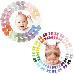 image24PCS 2inch Baby Hair Clips and 40PCS 2 Inches Baby Hair Ties
