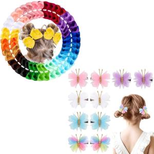 image40Pcs 45quot Hair Bows Clips and 10PCS Mini Butterfly Hair Bows