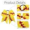 image16PCS 8quot Large Cheer Hair Bows Ponytail Holder Elastic Band Handmade for Cheerleading Teen Girls College Sports 16 Pcs Flag RedBaseball Yellow