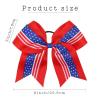 image16PCS 8quot Large Cheer Hair Bows Ponytail Holder Elastic Band Handmade for Cheerleading Teen Girls College Sports 16 Pcs Flag RedFlag Red