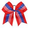 image16PCS 8quot Large Cheer Hair Bows Ponytail Holder Elastic Band Handmade for Cheerleading Teen Girls College Sports 16 Pcs Flag RedFlag Red