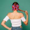 image16PCS 8quot Large Cheer Hair Bows Ponytail Holder Elastic Band Handmade for Cheerleading Teen Girls College Sports 16 Pcs Flag RedFlag Red