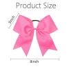 image16PCS 8quot Large Cheer Hair Bows Ponytail Holder Elastic Band Handmade for Cheerleading Teen Girls College Sports 16 Pcs Flag RedHot Pink
