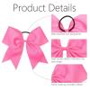 image16PCS 8quot Large Cheer Hair Bows Ponytail Holder Elastic Band Handmade for Cheerleading Teen Girls College Sports 16 Pcs Flag RedHot Pink