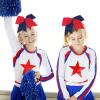 image16PCS 8quot Large Cheer Hair Bows Ponytail Holder Elastic Band Handmade for Cheerleading Teen Girls College Sports 16 Pcs Flag RedRedNavy
