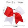 image16PCS 8quot Large Cheer Hair Bows Ponytail Holder Elastic Band Handmade for Cheerleading Teen Girls College Sports 16 Pcs Flag RedRedWhite