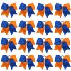 image16PCS 8quot Large Cheer Hair Bows Ponytail Holder Elastic Band Handmade for Cheerleading Teen Girls College Sports 16 Pcs Flag RedRoyal blueOrange