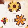 imageOAOLEER 4PCS Thanksgiving Day Hair Bow Clips Fall Orange Pumpkin Turkey Grosgrain Ribbon Alligator Bow Kids Girls Women Hair Accessories For Party SuppliesThanksgiving bows