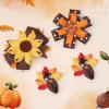 imageOAOLEER 4PCS Thanksgiving Day Hair Bow Clips Fall Orange Pumpkin Turkey Grosgrain Ribbon Alligator Bow Kids Girls Women Hair Accessories For Party SuppliesThanksgiving bows