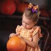 imageOAOLEER 4PCS Thanksgiving Day Hair Bow Clips Fall Orange Pumpkin Turkey Grosgrain Ribbon Alligator Bow Kids Girls Women Hair Accessories For Party SuppliesHalloweenOrange