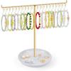imageBracelet Holder Display Gold Jewelry Holder with 20 Movable Hooks Bracelet Stand Organizer3Tier Rotating Bracelet Organizer Jewelry Stand Black Metal Jewelry Display for Vendor With 54 Hooks