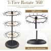 imageBracelet Holder Display Gold Jewelry Holder with 20 Movable Hooks Bracelet Stand Organizer3Tier Rotating Bracelet Organizer Jewelry Stand Black Metal Jewelry Display for Vendor With 54 Hooks