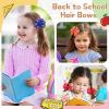 imageOAOLEER 6pcs Back to School Hair Bows Grosgrain Ribbon Yellow Pinwheel Bows for Girls Toddler Kids Kindergarten 1st 2nd 3rd 4th 5th GradeABC Bows Clips
