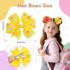 imageOAOLEER 6pcs Back to School Hair Bows Grosgrain Ribbon Yellow Pinwheel Bows for Girls Toddler Kids Kindergarten 1st 2nd 3rd 4th 5th GradeABC Bows Clips