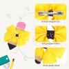 imageOAOLEER 6pcs Back to School Hair Bows Grosgrain Ribbon Yellow Pinwheel Bows for Girls Toddler Kids Kindergarten 1st 2nd 3rd 4th 5th GradePencil Pinwheel Bows Clips