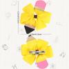imageOAOLEER 6pcs Back to School Hair Bows Grosgrain Ribbon Yellow Pinwheel Bows for Girls Toddler Kids Kindergarten 1st 2nd 3rd 4th 5th GradePencil Pinwheel Bows Clips
