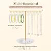 imageOAOLEER Bracelet Holder Display Travel Ring ampamp Jewelry Keychain Holder  3 Layers Gold Jewelry Holder with 20 Movable Hooks Bracelet Stand Organizer Jewelry Display Stand for Necklaces Bangles