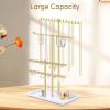 imageOAOLEER Jewelry Stand Holder OrganizerAcrylic Necklace OrganizerNecklace Holder Gold Jewelry Stand Displays with Hanging Storage for Necklace Bracelet Earrings Rings