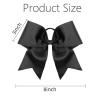 imageOaoleer 8inch Jumbo Large Cheer Bows Ponytail Holder Elastic Band Handmade Boutique Hair Accessories for Cheerleading Teen Girls College Women Sports 1PCS Royal BlueBlack