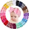 imageOAOLEER 24PCS Baby Girls Bows Headbands Nylon Hairbands Ribbon Bow Elastic Hair Accessories for Newborns Infants Toddlers and Kids