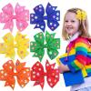 imageOAOLEER 6pcs Back to School Hair Bows Grosgrain Ribbon Yellow Pinwheel Bows for Girls Toddler Kids Kindergarten 1st 2nd 3rd 4th 5th GradeABC Bows Clips