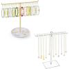 imageOAOLEER Bracelet Holder Display Acrylic Necklace OrganizerGold Jewelry Holder with 20 Movable Hooks Bracelet Stand Organizer Jewelry Display Stand for Necklaces Bangles