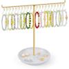 imageOAOLEER Bracelet Holder Display Gold Jewelry Holder with 20 Movable Hooks Bracelet Stand Organizer Jewelry Display Stand for Necklaces Bangles