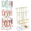 imageOAOLEER Jewelry Stand Holder OrganizerBracelet Holder Display Bracelet OrganizerNecklace Holder Gold Jewelry Stand Displays with Hanging Storage for Necklace Bracelet Earrings Rings