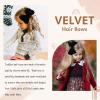 imageOaoleer 2PCS 6inch Hair Bows Clips Red Layered Grosgrain Ribbon Bows Hair Alligator Clips for Baby Girls Infants Toddlers Kids Teens ChildrenBlackVelvet