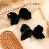 imageOaoleer 2PCS 6inch Hair Bows Clips Red Layered Grosgrain Ribbon Bows Hair Alligator Clips for Baby Girls Infants Toddlers Kids Teens ChildrenBlackVelvet
