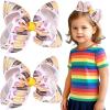 imageOaoleer 2PCS 6inch Hair Bows Clips Red Layered Grosgrain Ribbon Bows Hair Alligator Clips for Baby Girls Infants Toddlers Kids Teens ChildrenBack to School Bows