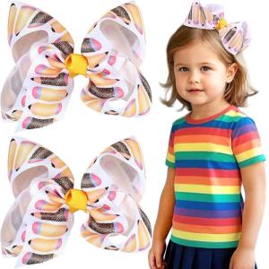 imageOaoleer 2PCS 6inch Hair Bows Clips Red Layered Grosgrain Ribbon Bows Hair Alligator Clips for Baby Girls Infants Toddlers Kids Teens ChildrenBack to School Bows