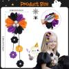 imageOAOLEER 6PCS Halloween Hair Bows for Girls Yellow Purple Flower Hair Accessories for Girls Grosgrain Ribbon Bows With Alligator Clips Girl for Kids Teen Flower BowsBack to SchoolFlower BowsHalloween