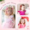 imageOAOLEER 6PCS Halloween Hair Bows for Girls Yellow Purple Flower Hair Accessories for Girls Grosgrain Ribbon Bows With Alligator Clips Girl for Kids Teen Flower BowsBack to SchoolFlower BowsValentines