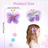 imageOAOLEER 6PCS Halloween Hair Bows for Girls Yellow Purple Flower Hair Accessories for Girls Grosgrain Ribbon Bows With Alligator Clips Girl for Kids Teen Flower BowsBack to SchoolButterfly BowsPurple