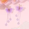 imageOAOLEER 6PCS Halloween Hair Bows for Girls Yellow Purple Flower Hair Accessories for Girls Grosgrain Ribbon Bows With Alligator Clips Girl for Kids Teen Flower BowsBack to SchoolButterfly BowsPurple