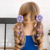 imageOAOLEER 6PCS Halloween Hair Bows for Girls Yellow Purple Flower Hair Accessories for Girls Grosgrain Ribbon Bows With Alligator Clips Girl for Kids Teen Flower BowsBack to SchoolFlower BowsPurple