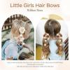 imageOAOLEER 6PCS Halloween Hair Bows for Girls Yellow Purple Flower Hair Accessories for Girls Grosgrain Ribbon Bows With Alligator Clips Girl for Kids Teen Flower BowsBack to SchoolFlower BowsFall