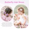 imageOAOLEER 6PCS Halloween Hair Bows for Girls Yellow Purple Flower Hair Accessories for Girls Grosgrain Ribbon Bows With Alligator Clips Girl for Kids Teen Flower BowsBack to SchoolButterfly BowsPurple
