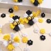 imageOAOLEER 6PCS Halloween Hair Bows for Girls Yellow Purple Flower Hair Accessories for Girls Grosgrain Ribbon Bows With Alligator Clips Girl for Kids Teen Flower BowsBack to SchoolFlower BowsBee