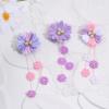 imageOAOLEER 6PCS Halloween Hair Bows for Girls Yellow Purple Flower Hair Accessories for Girls Grosgrain Ribbon Bows With Alligator Clips Girl for Kids Teen Flower BowsBack to SchoolFlower BowsPurple