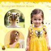 imageOAOLEER 6PCS Halloween Hair Bows for Girls Yellow Purple Flower Hair Accessories for Girls Grosgrain Ribbon Bows With Alligator Clips Girl for Kids Teen Flower BowsBack to SchoolFlower BowsBee