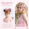 imageOAOLEER 6PCS Halloween Hair Bows for Girls Yellow Purple Flower Hair Accessories for Girls Grosgrain Ribbon Bows With Alligator Clips Girl for Kids Teen Flower BowsBack to SchoolFlower BowsPink