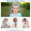 imageOAOLEER 6PCS Halloween Hair Bows for Girls Yellow Purple Flower Hair Accessories for Girls Grosgrain Ribbon Bows With Alligator Clips Girl for Kids Teen Flower BowsBack to SchoolFlower BowsNavy
