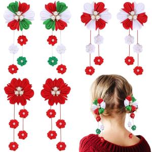 imageOAOLEER 6PCS Halloween Hair Bows for Girls Yellow Purple Flower Hair Accessories for Girls Grosgrain Ribbon Bows With Alligator Clips Girl for Kids Teen Flower BowsBack to SchoolFlower BowsChristmas