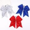 imageOaoleer 12pcs Glitter Cheer Bows for Cheerleading 7 Large Shiny Cheer Hair Bows Ponytail Holder for Cheerleader Girls Softball Sports BlueRed