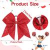 imageOaoleer 12pcs Glitter Cheer Bows for Cheerleading 7 Large Shiny Cheer Hair Bows Ponytail Holder for Cheerleader Girls Softball Sports BlueRed