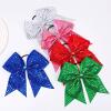 imageOaoleer 12pcs Glitter Cheer Bows for Cheerleading 7 Large Shiny Cheer Hair Bows Ponytail Holder for Cheerleader Girls Softball Sports BlueSilver