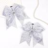 imageOaoleer 12pcs Glitter Cheer Bows for Cheerleading 7 Large Shiny Cheer Hair Bows Ponytail Holder for Cheerleader Girls Softball Sports BlueSilver